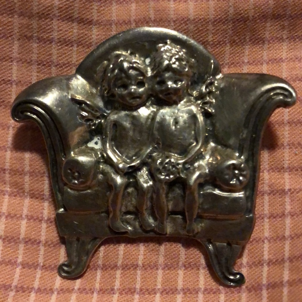 Sterling Silver 3 Dimensional Broochchildren On C… - image 5